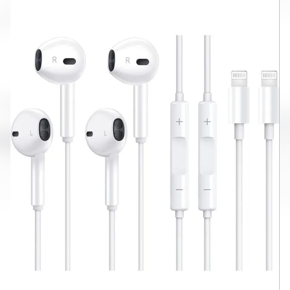 2 Pack Earbuds for iPhone Wired Earphones with Lightning Connector
